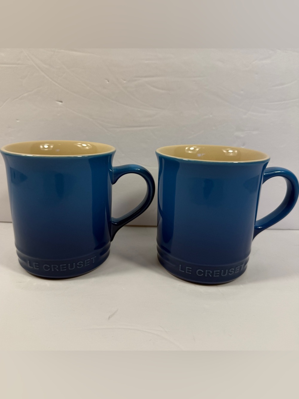 NWT Le Creuset Stoneware Coffee Mug 400ml Marseille Blue SET OF 2